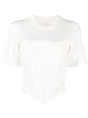 Dion Lee Jersey Rib corset T-shirt - White