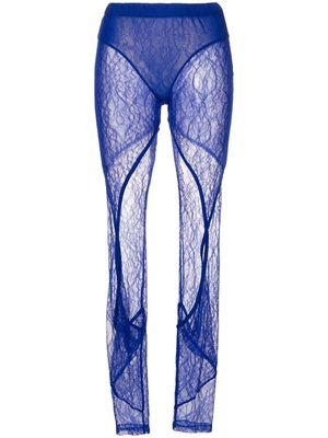 Dion Lee lace high-waisted leggings - Blue
