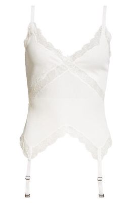 Dion Lee Lace Panel Rib Garter Camisole in Ivory