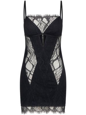 Dion Lee lace-trim corset dress - Black