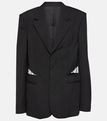 Dion Lee Lace-trimmed cutout wool blazer