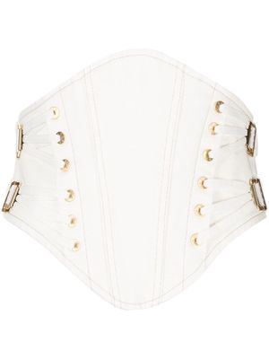 Dion Lee laced denim corset top - White