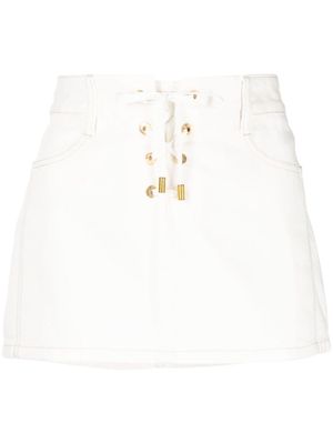 Dion Lee laced denim miniskirt - White