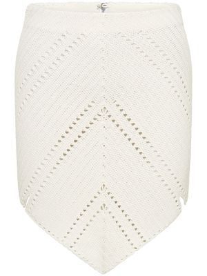 Dion Lee Leaf crochet high-waisted skirt - White