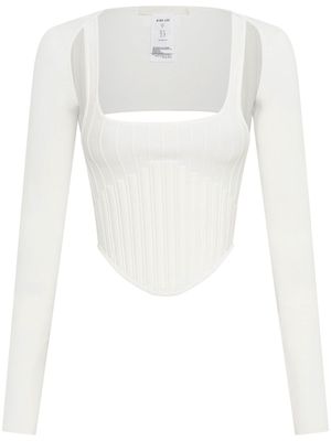 Dion Lee long-sleeve corset top - White
