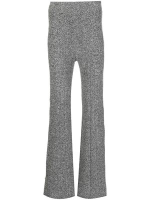 Dion Lee marl-knit flared trousers - Blue
