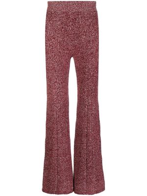 Dion Lee marl-knit ribbed flared trousers