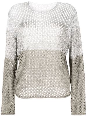 Dion Lee metallic mesh knit jumper - Silver
