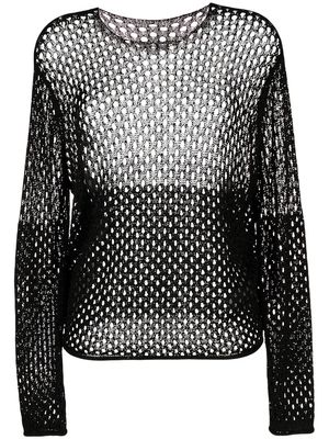 Dion Lee metallic mesh long-sleeved top - Black