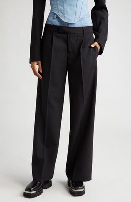 Dion Lee Mixed Media Hybrid Trousers in Black/Cyan
