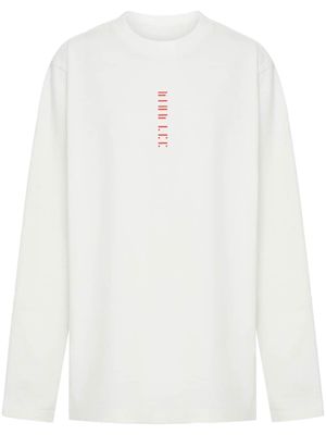 Dion Lee moon-print long-sleeve T-shirt - WHITE/RED