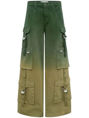 Dion Lee ombré-effect cargo trousers - Green