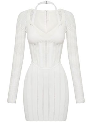 Dion Lee open-knit corset minidress - White