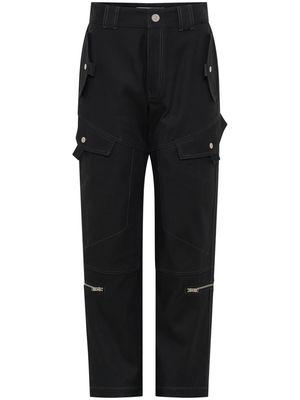 Dion Lee organic-cotton cargo trousers - Black