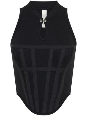 Dion Lee organic-cotton corset top - Black