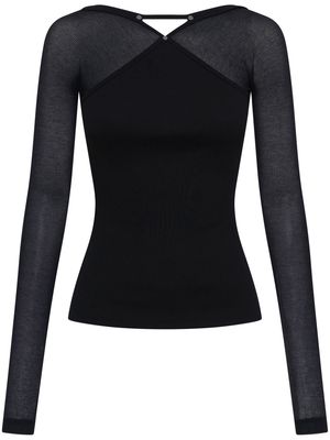 Dion Lee panelled boat-neck top - Black