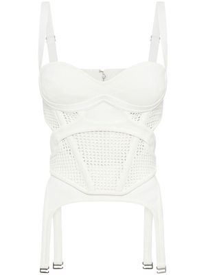 Dion Lee panelled crochet-knit corset - White