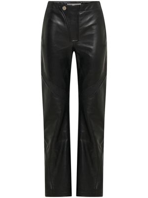 Dion Lee panelled leather trousers - Black