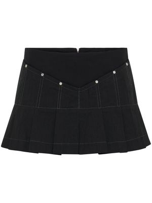 Dion Lee panelled pleated miniskirt - Black