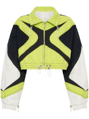 Dion Lee panelled zip-up cropped jacket - White
