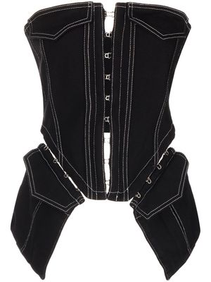 Dion Lee pocket denim corset - Black