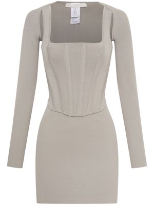 Dion Lee pointelle-knit corset minidress - Grey