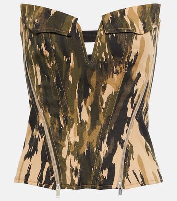 Dion Lee Printed twill corset top