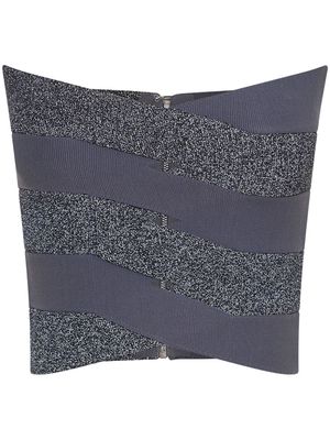 Dion Lee reflective interlocking-weave bustier top - Grey