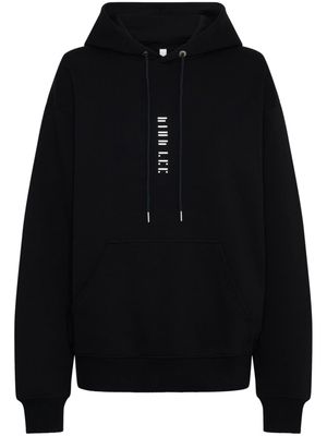 Dion Lee reflective moon-print hoodie - BLACK/REFLECTIVE