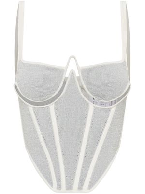Dion Lee Reflective Wire corset top - White