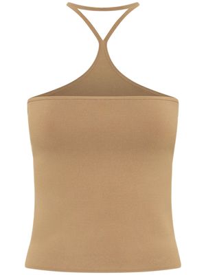 Dion Lee reverse-halterneck crop top - Neutrals