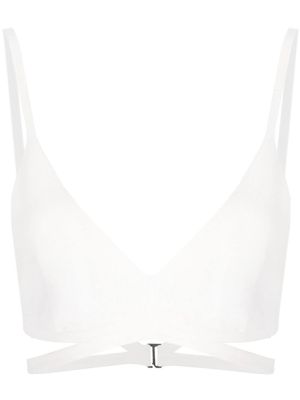 DION LEE ribbed bralette top - White