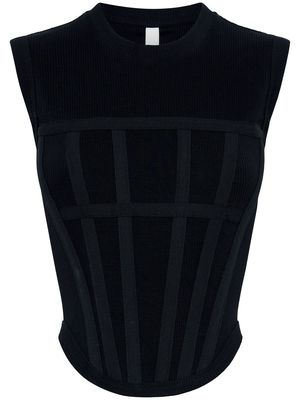 Dion Lee ribbed corset tank - Black