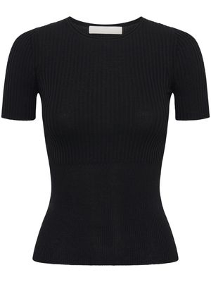 Dion Lee ribbed-knit crew-neck top - BLACK
