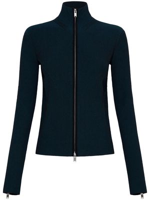 Dion Lee ribbed-knit zip-up cardigan - Blue