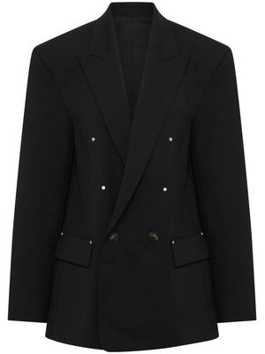 Dion Lee rivet-embellished twill blazer - Black