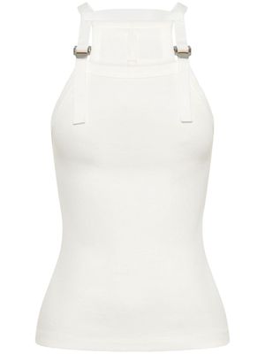 Dion Lee safety-harness ribbed tank top - White