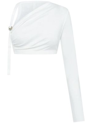 Dion Lee Safety Slider cotton crop top - White