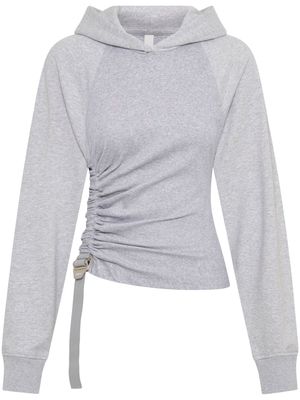 Dion Lee Safety Slider cotton hoodie - Grey