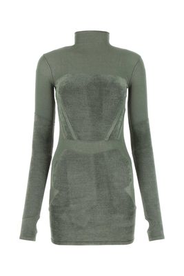 Dion Lee Sage Green Stretch Viscose Blend Mini Dress