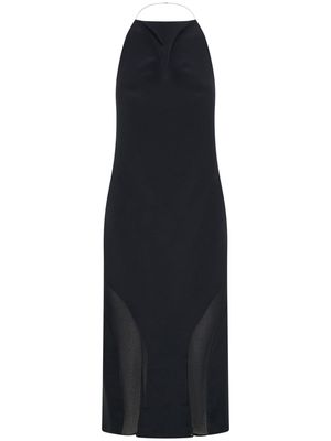 Dion Lee semi-sheer backless dress - BLACK