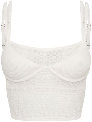 Dion Lee Serpent lace-panelled bralette top - White