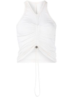 Dion Lee Sheer gathered-front tank top - White