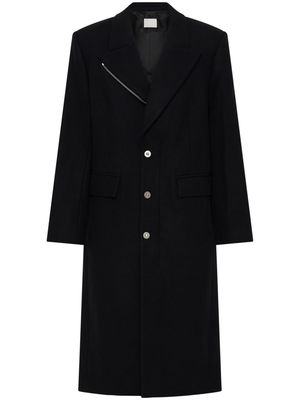 Dion Lee single-breasted knitted coat - Black