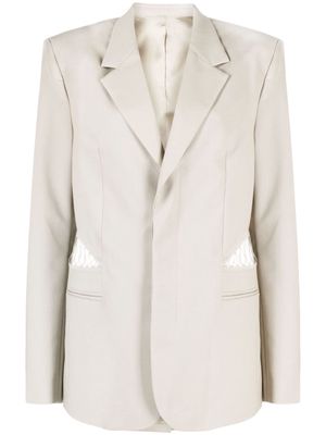 Dion Lee single-breasted wool blazer - Grey