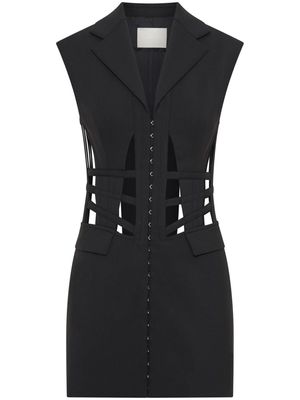 Dion Lee sleeveless caged corset minidress - Black