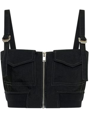 Dion Lee sleeveless cropped bustier top - Black