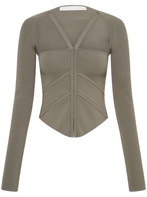 Dion Lee square-neck corset-style top - SLATE
