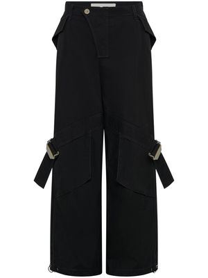 Dion Lee straight-leg organic cotton blend trousers - Black