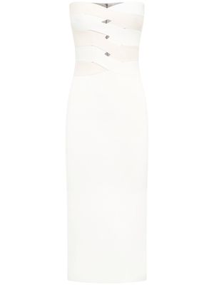 Dion Lee strapless knitted midi dress - White